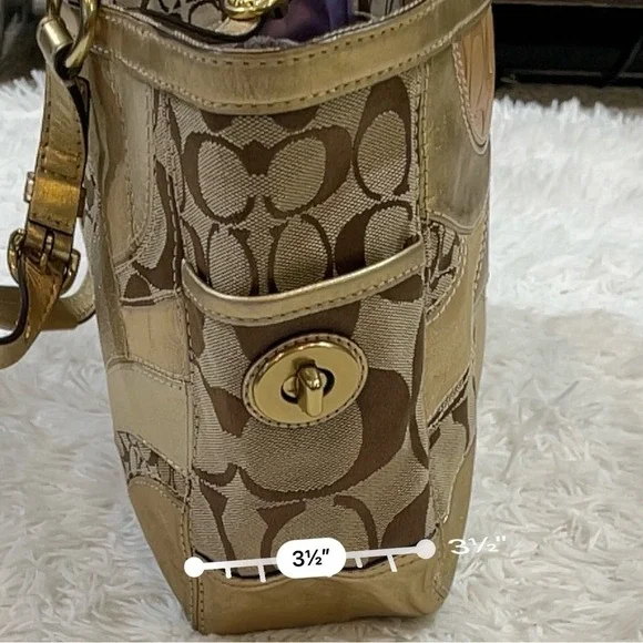 COACH Limited Edition Gold Patchwork Satchel Shoulder Bag E0873-12740 - Picture 10 of 10